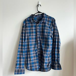 Prana button down blue plaid
